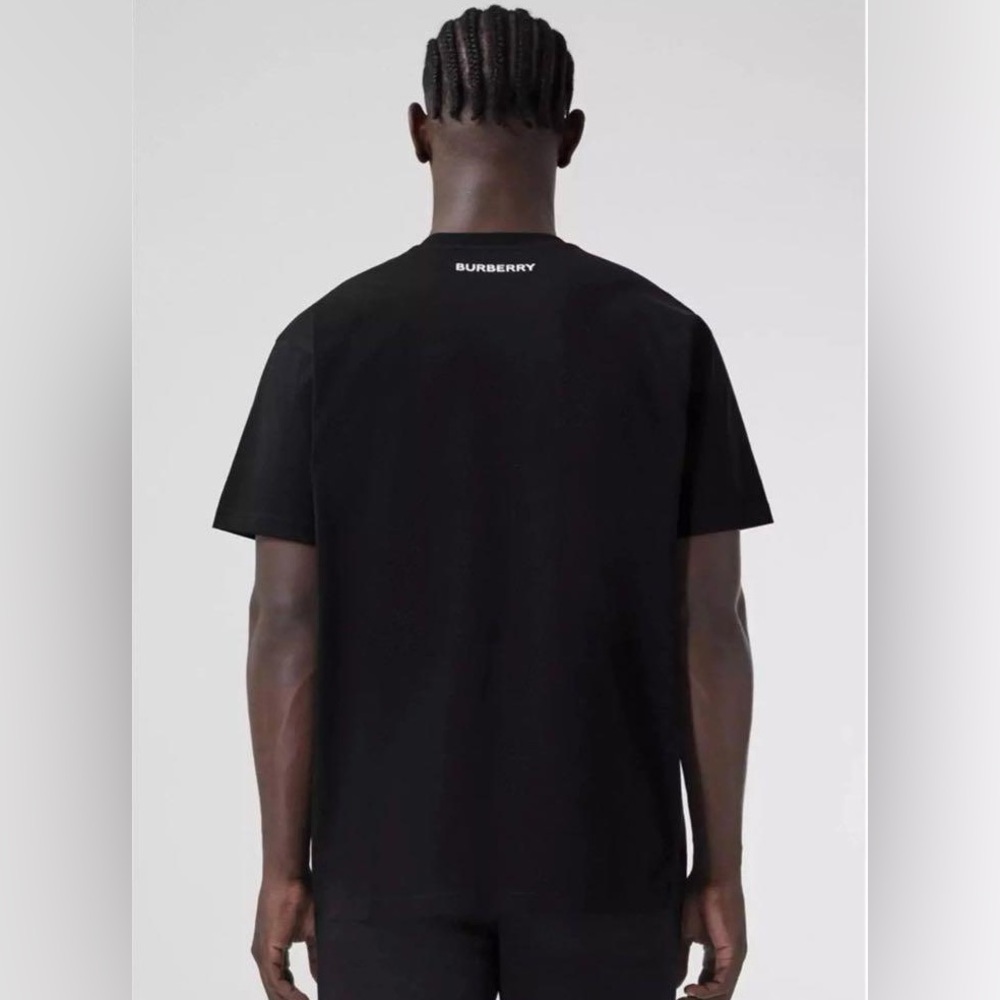 EUC Men’s Oversized Burberry 3D Logo Print Tee 100% Cotton In Black/White/Red - Picture 8 of 16